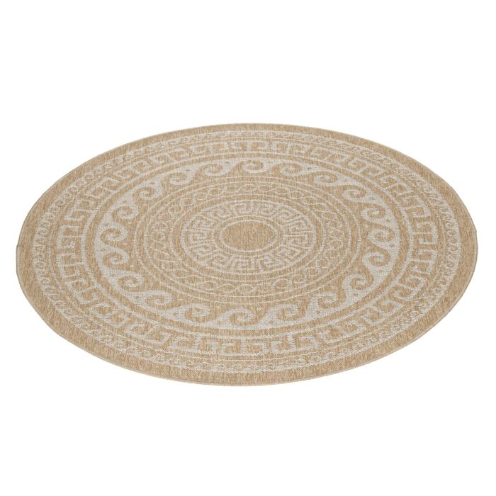 Comilla Rishi teppich indoor/outdoor rund Ø 160cm jute beige