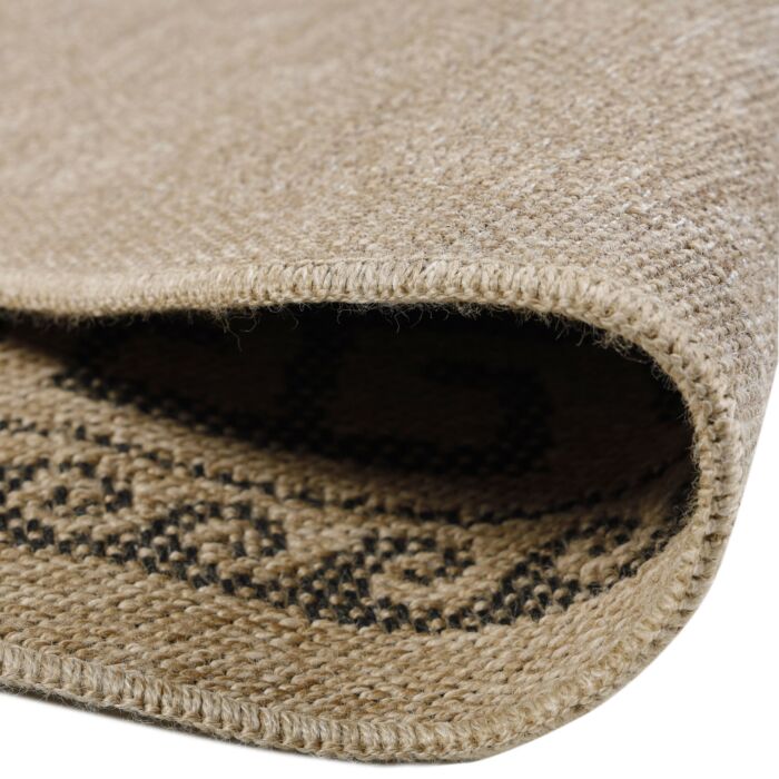 Comilla Rishi teppich indoor/outdoor rund Ø 120cm jute schwarz