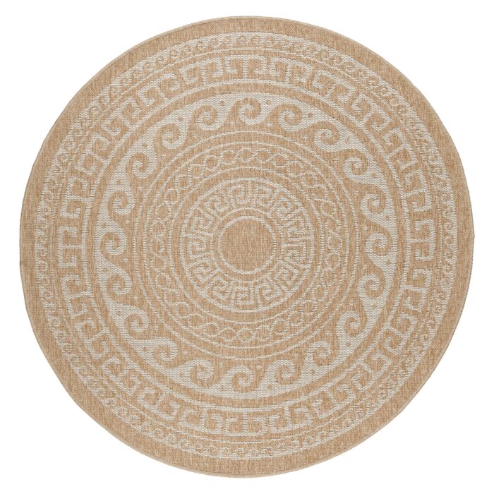 Comilla Rishi teppich indoor/outdoor rund Ø 160cm jute beige