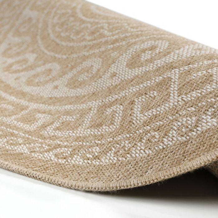 Comilla Rishi teppich indoor/outdoor rund Ø 160cm jute beige