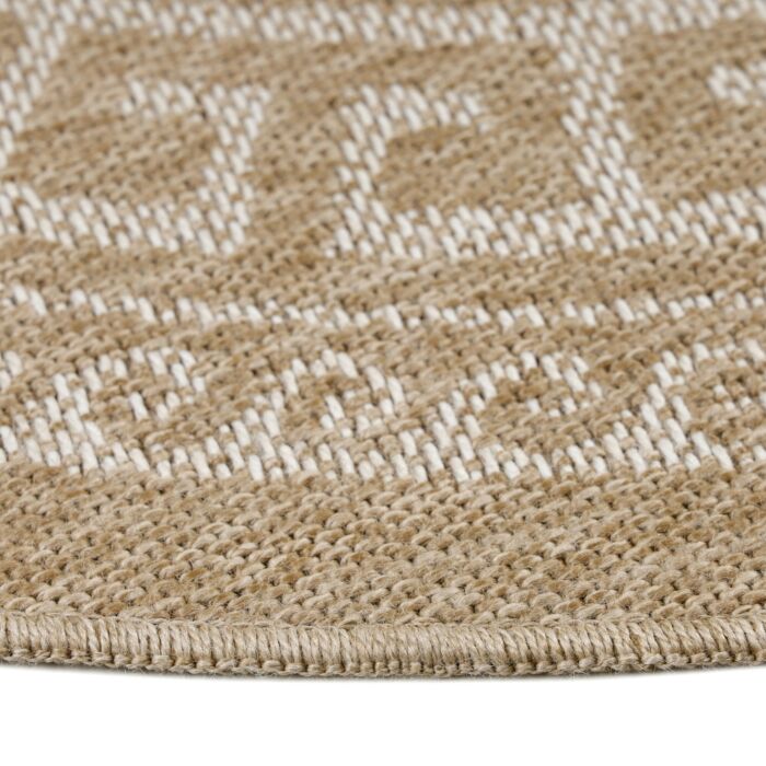 Comilla Rishi teppich indoor/outdoor rund Ø 160cm jute beige