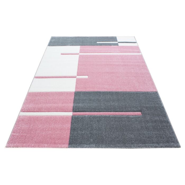 Hawaii Streifen teppich kurzflor rechteckig 160x230cm rosa