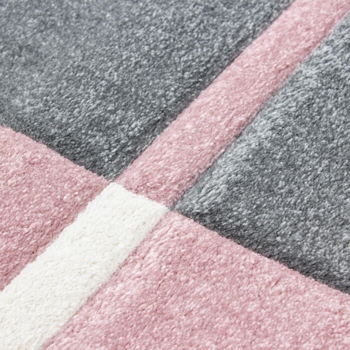 Hawaii Streifen teppich kurzflor rechteckig 160x230cm rosa