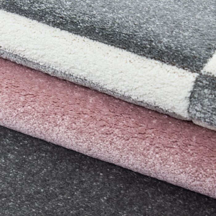Hawaii Streifen teppich kurzflor rechteckig 160x230cm rosa