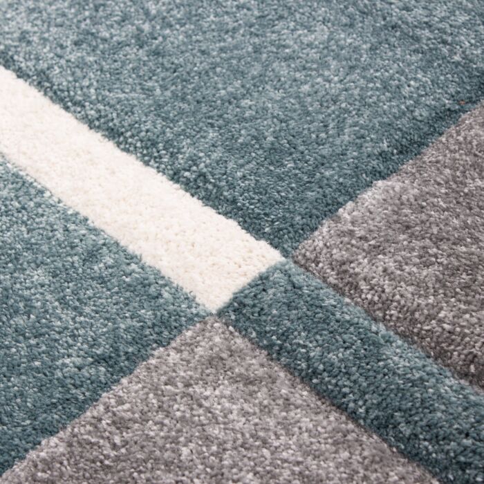 Hawaii Streifen teppich kurzflor rechteckig 120x170cm blau