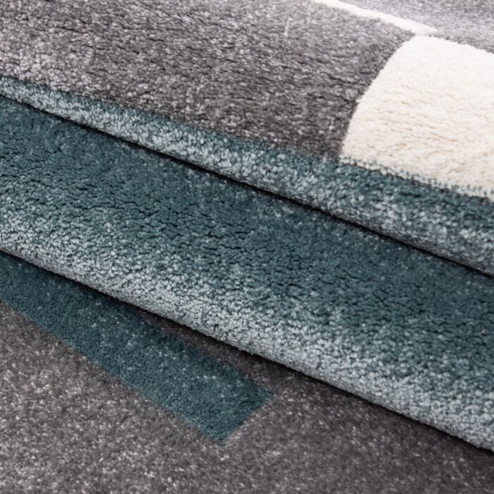 Hawaii Streifen teppich kurzflor rechteckig 120x170cm blau