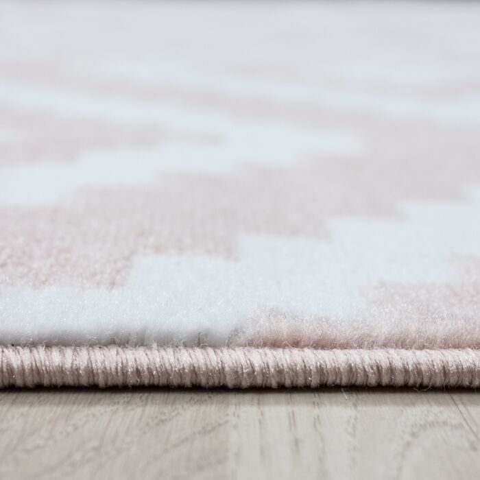 Plus Rhombus teppich kurzflor läufer 80x300cm rosa