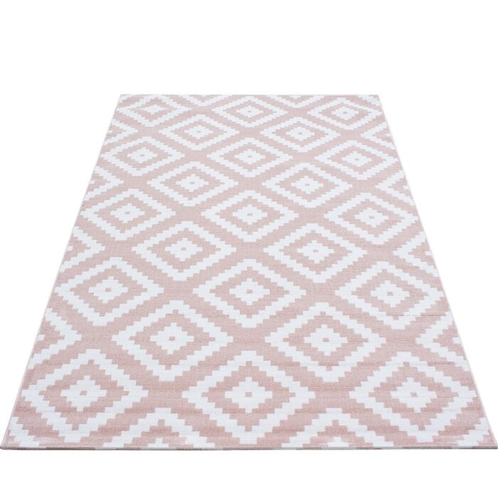 Plus Rhombus teppich kurzflor rechteckig 200x290cm rosa