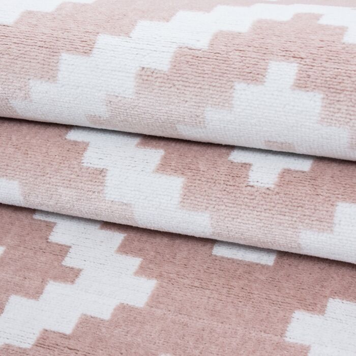 Plus Rhombus teppich kurzflor rechteckig 200x290cm rosa