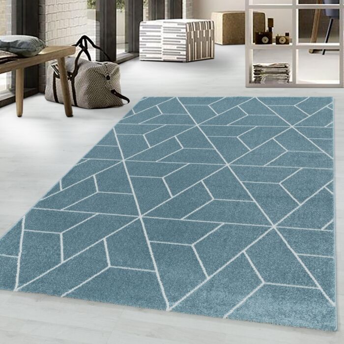 Efor Korz teppich kurzflor rechteckig 120x170cm blau