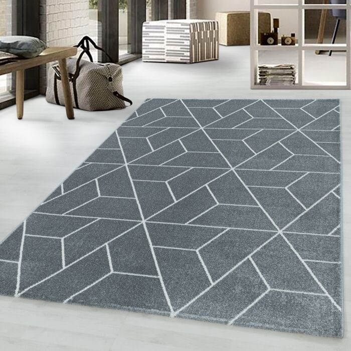 Efor Korz teppich kurzflor rechteckig 200x290cm grau