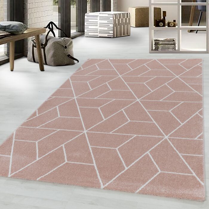Efor Korz teppich kurzflor rechteckig 120x170cm rose