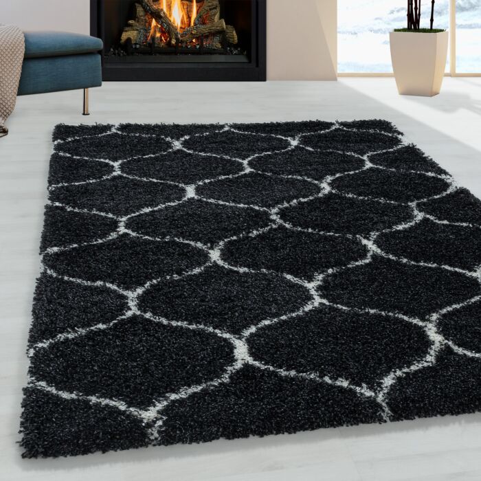 Salsa Shaggy teppich hochflor läufer 80x250cm anthrazit