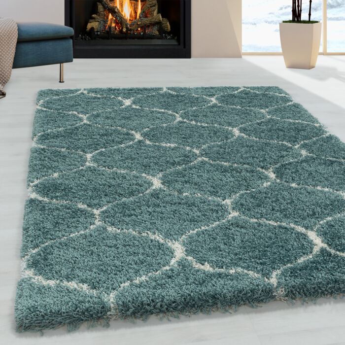 Salsa Shaggy teppich hochflor rechteckig 140x200cm blau