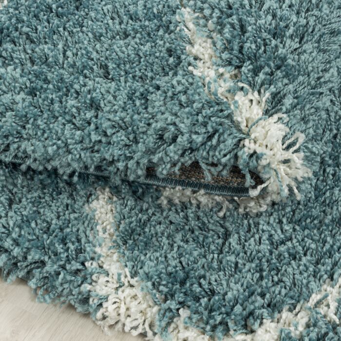 Salsa Shaggy teppich hochflor rund Ø 80cm blau