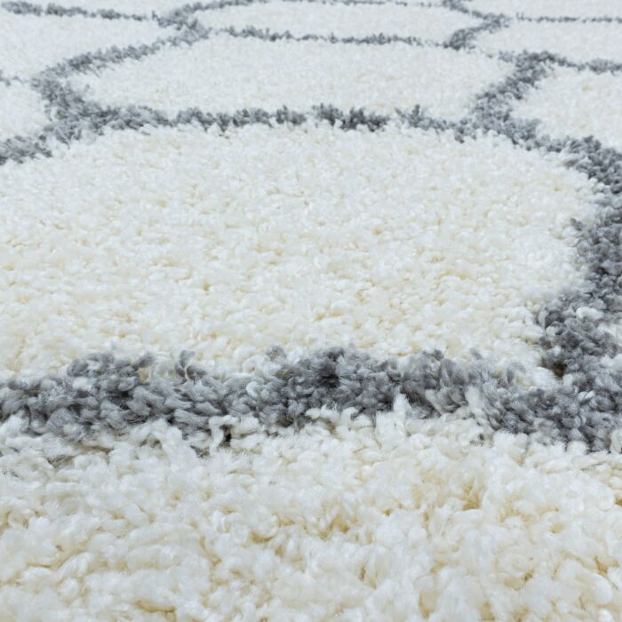 Salsa Shaggy teppich hochflor rund Ø 160cm creme