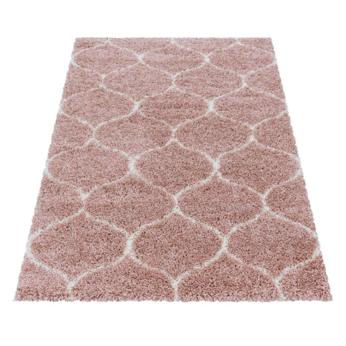 Salsa Shaggy teppich hochflor rechteckig 60x110cm rose