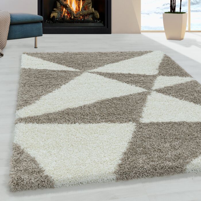 Tango Shaggy teppich hochflor rechteckig 240x340cm beige