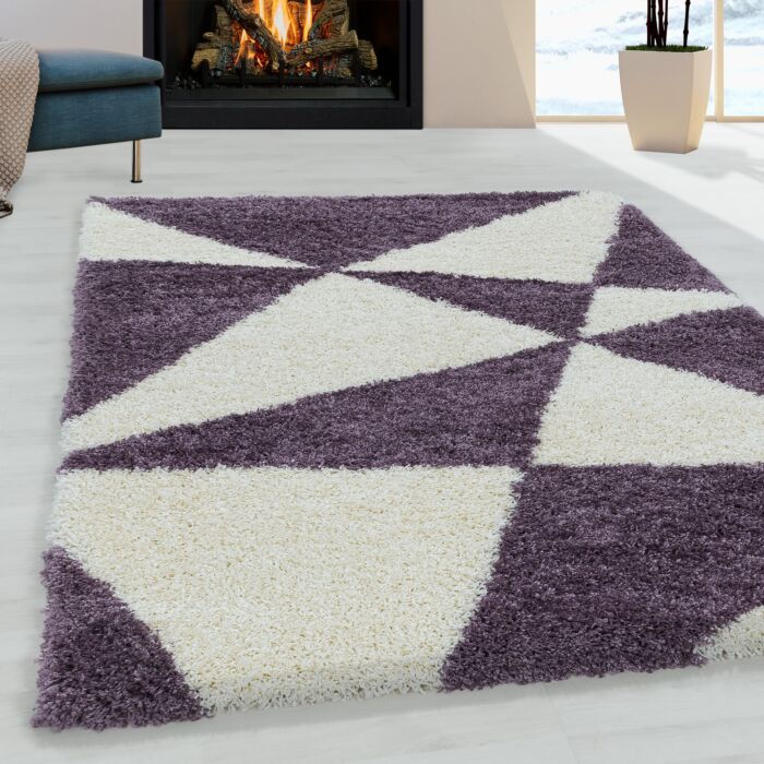 Tango Shaggy teppich hochflor rechteckig 120x170cm lila