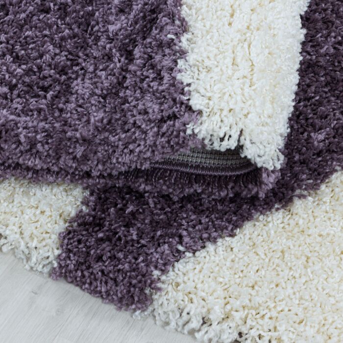 Tango Shaggy teppich hochflor rund Ø 120cm lila