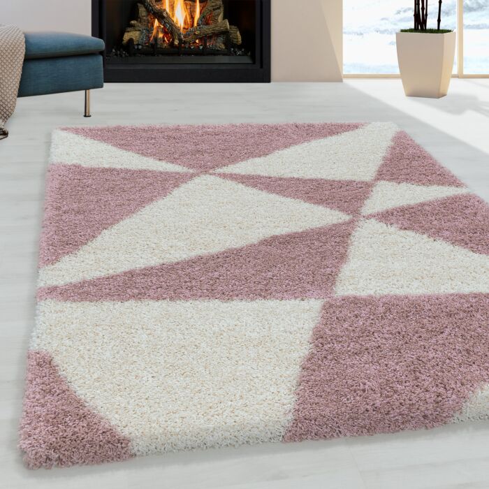 Tango Shaggy teppich hochflor rechteckig 160x230cm rose