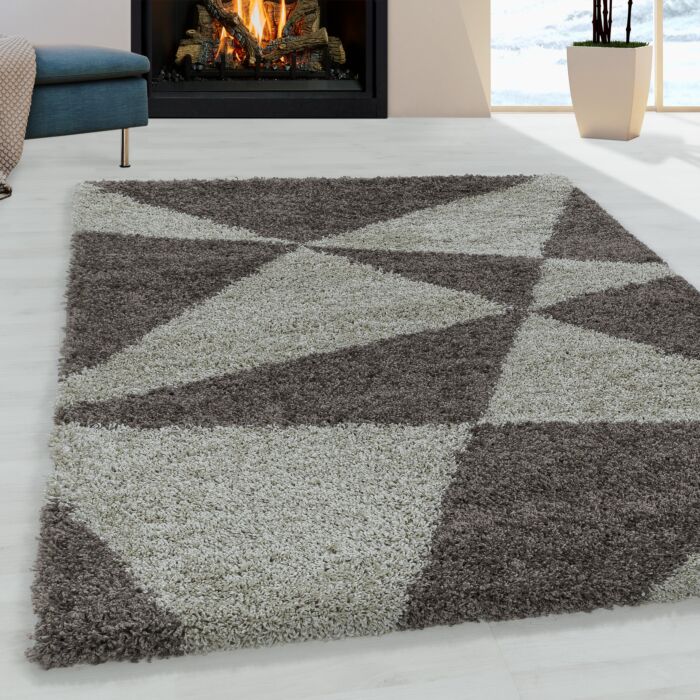 Tango Shaggy teppich hochflor rechteckig 60x110cm taupe