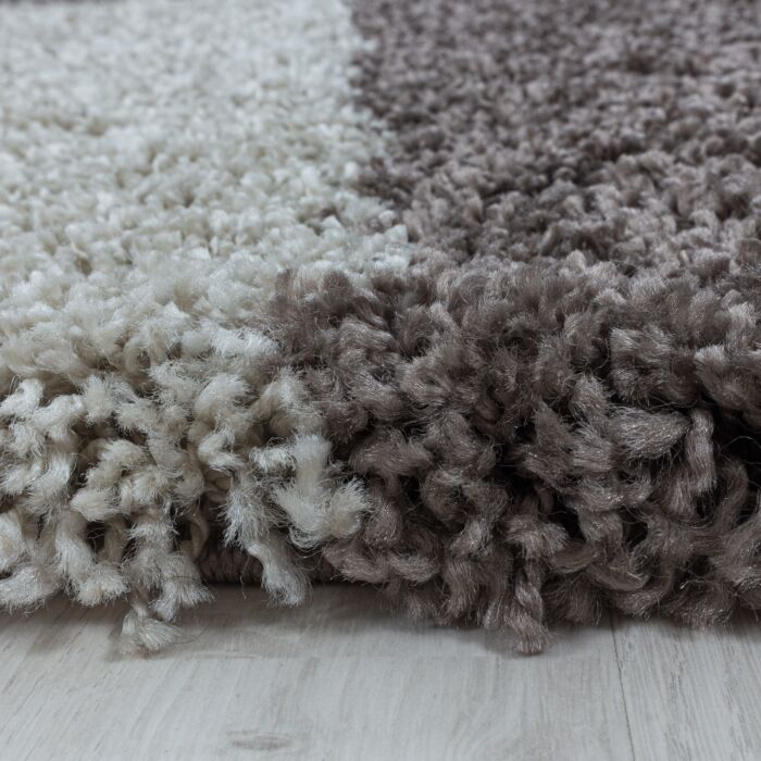 Tango Shaggy teppich hochflor rechteckig 60x110cm taupe