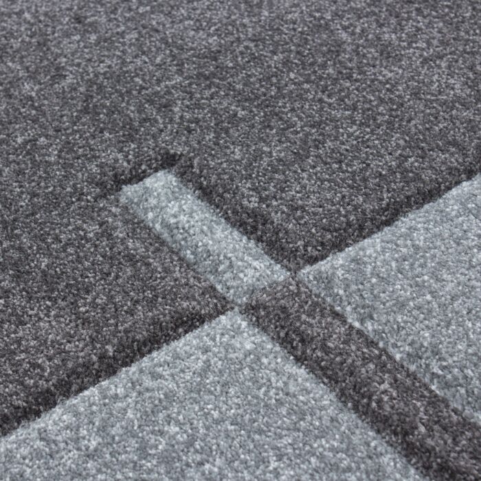 Hawaii Streifen teppich kurzflor rechteckig 160x230cm grau
