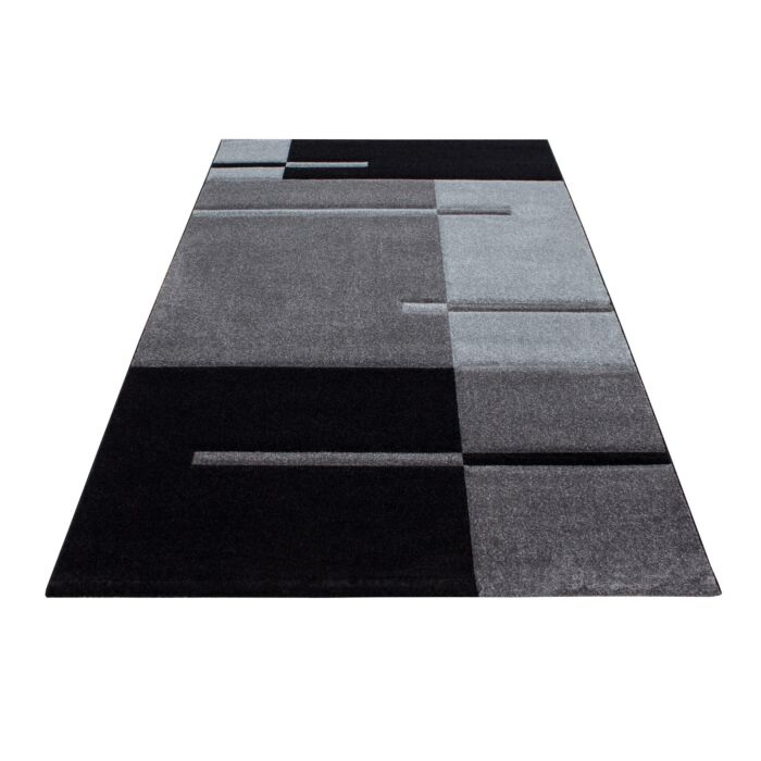 Hawaii Streifen teppich kurzflor rechteckig 160x230cm grau