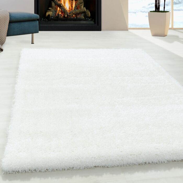 Brilliant Shaggy teppich hochflor rechteckig 280x370cm schneeweiß