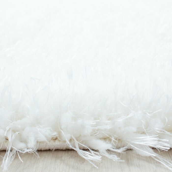 Brilliant Shaggy teppich hochflor rund Ø 120cm schneeweiß