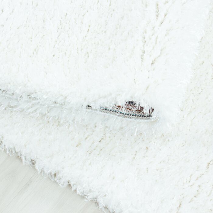 Brilliant Shaggy teppich hochflor rund Ø 120cm schneeweiß