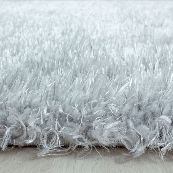 Brilliant Shaggy teppich hochflor rund Ø 160cm silberfarbe