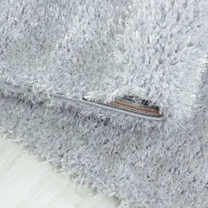 Brilliant Shaggy teppich hochflor rund Ø 160cm silberfarbe