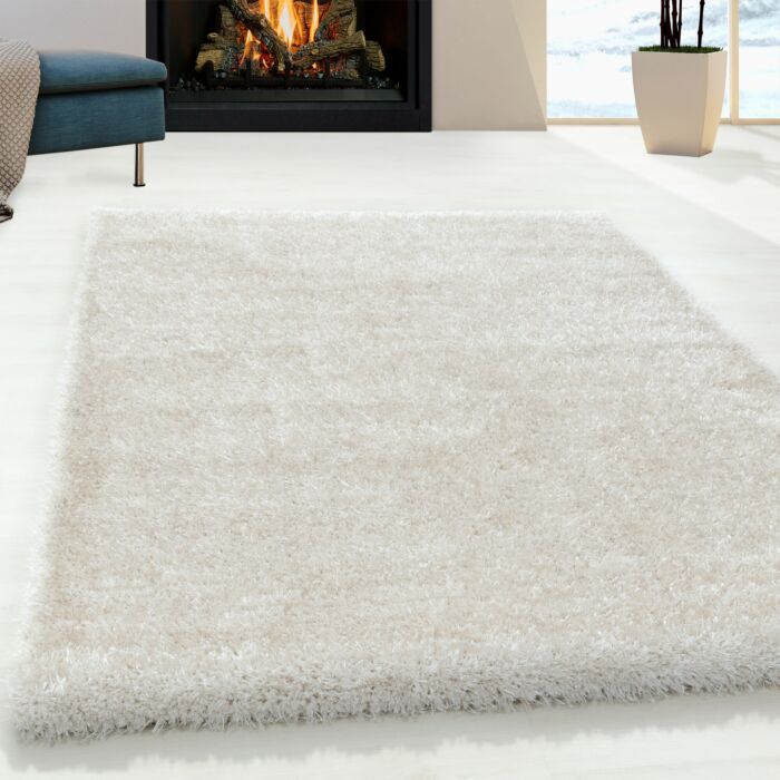 Brilliant Shaggy teppich hochflor rechteckig 160x230cm naturfarbe