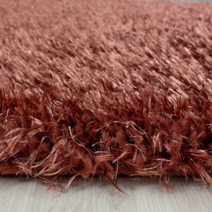 Brilliant Shaggy teppich hochflor rund Ø 160cm kupfer