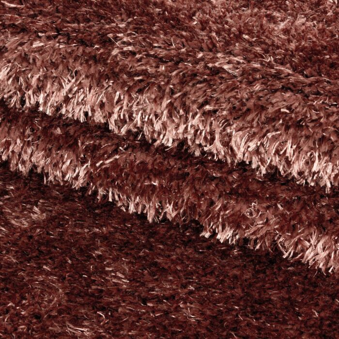 Brilliant Shaggy teppich hochflor rund Ø 160cm kupfer