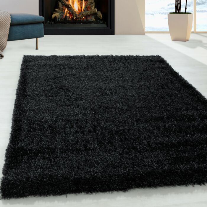 Brilliant Shaggy teppich hochflor rechteckig 280x370cm schwarz