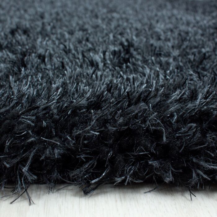 Brilliant Shaggy teppich hochflor rund Ø 80cm schwarz
