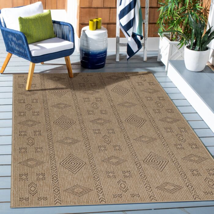 Dhaka Baita teppich indoor/outdoor rechteckig 140x200cm jute schwarz