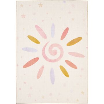 Play Blumen-Sonne kinderteppich antirutsch rechteckig 160x230cm creme