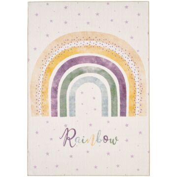 Play Regenbogen kinderteppich antirutsch rechteckig 160x230cm creme