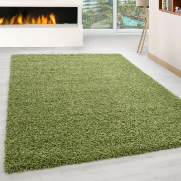 Life Shaggy teppich hochflor läufer 100x200cm grün