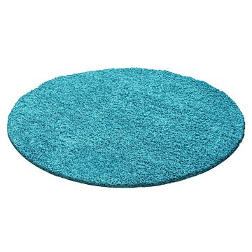 Life Shaggy teppich hochflor rund Ø 200cm türkis