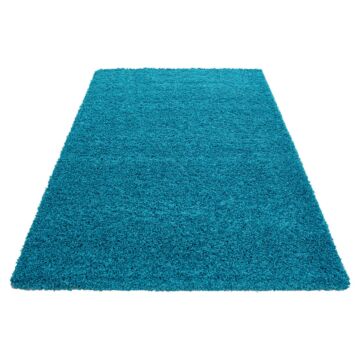 Dream Shaggy teppich hochflor rechteckig 65x130cm türkis