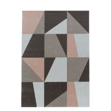 Efor Hexa teppich kurzflor läufer 80x250cm rose