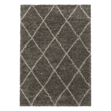 Alvor Shaggy teppich hochflor rechteckig 60x110cm taupe