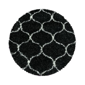 Salsa Shaggy teppich hochflor rund Ø 80cm anthrazit
