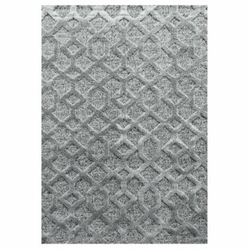 Pisa Web teppich hochflor rechteckig 80x150cm grau