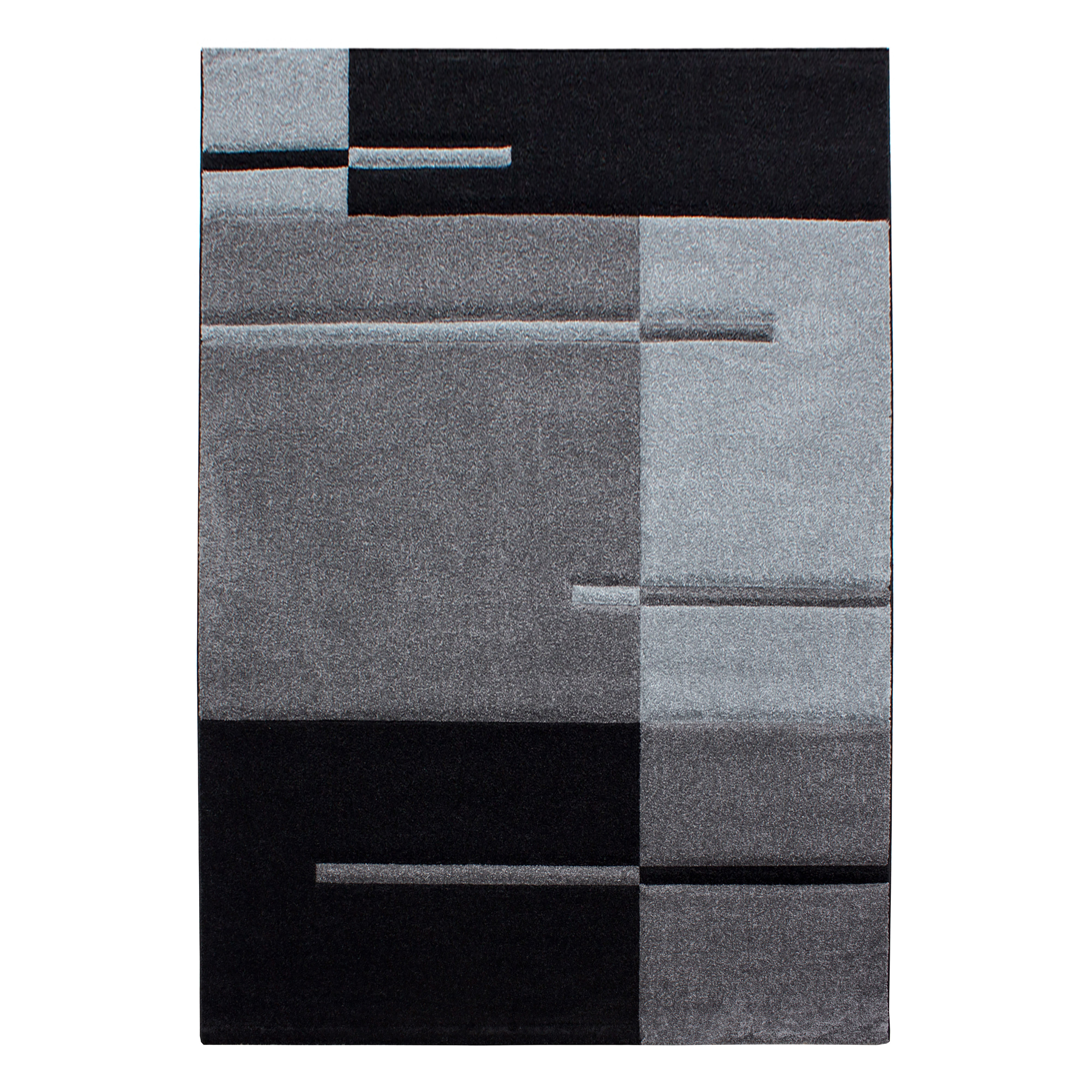 Hawaii Streifen teppich kurzflor rechteckig 280x370cm grau